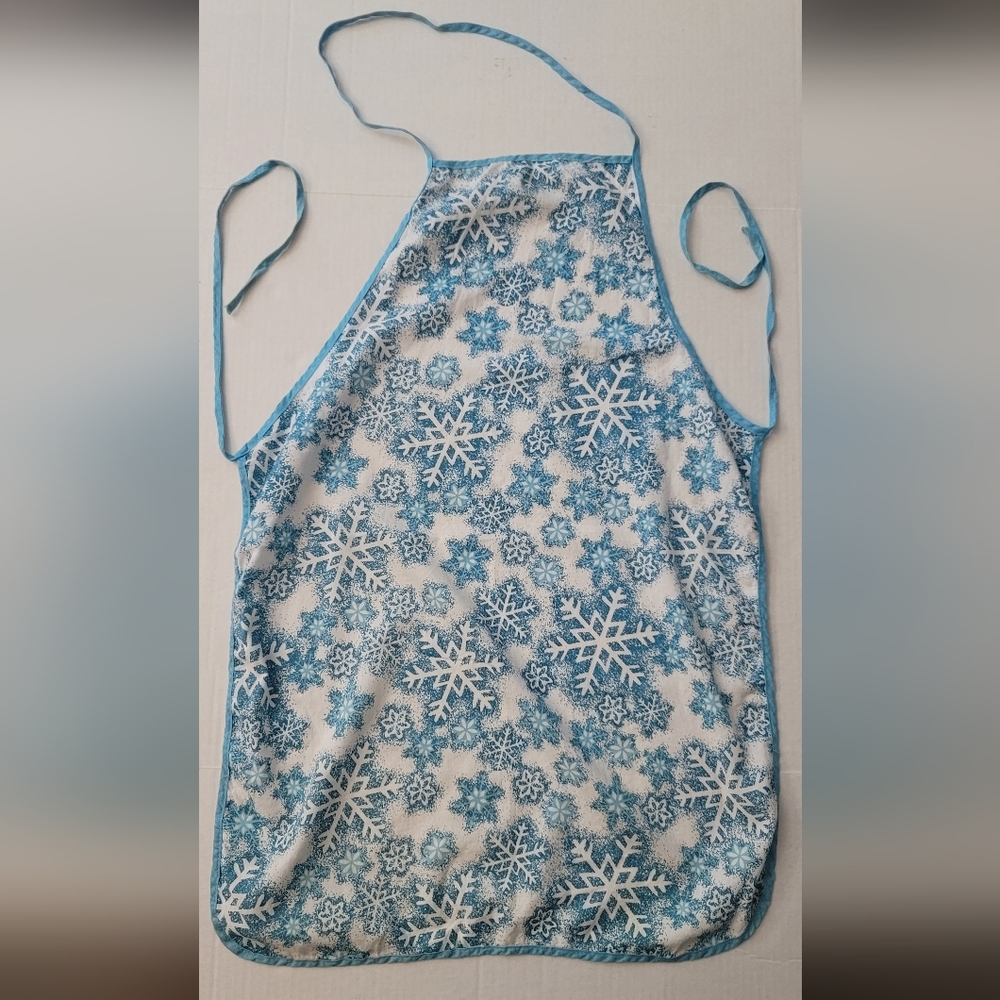Apron lightweight tie unisex winter wonderland frozen snowflakes